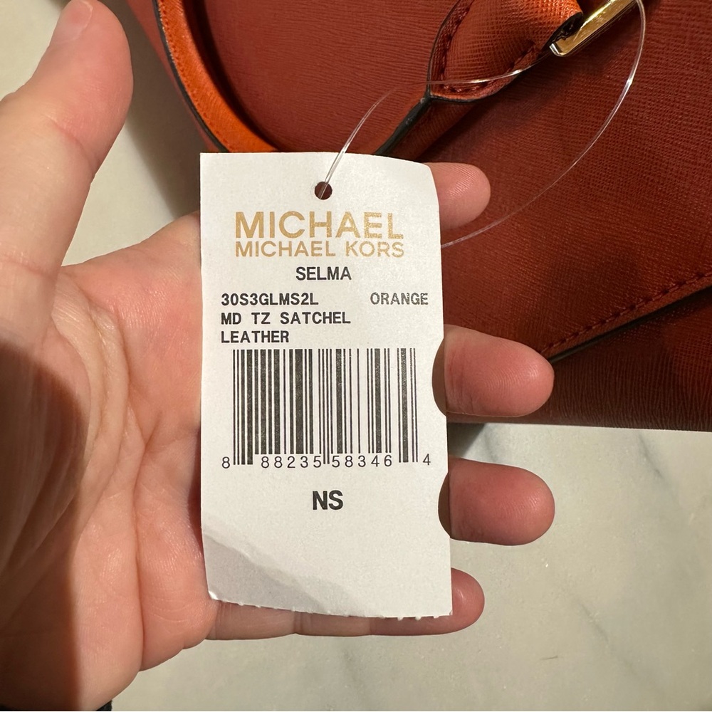 MICHAEL Michael Kors Orange Saffiano Leather Tote - Picture 6 of 6